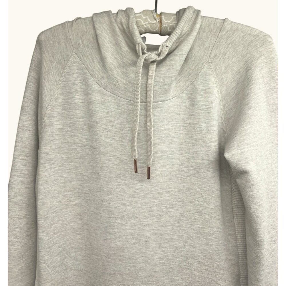 Athleta Cozy Karma Beige Pullover Boho Hoodie Dress XS Faux Pockets Stretch Soft - Picture 4 of 9